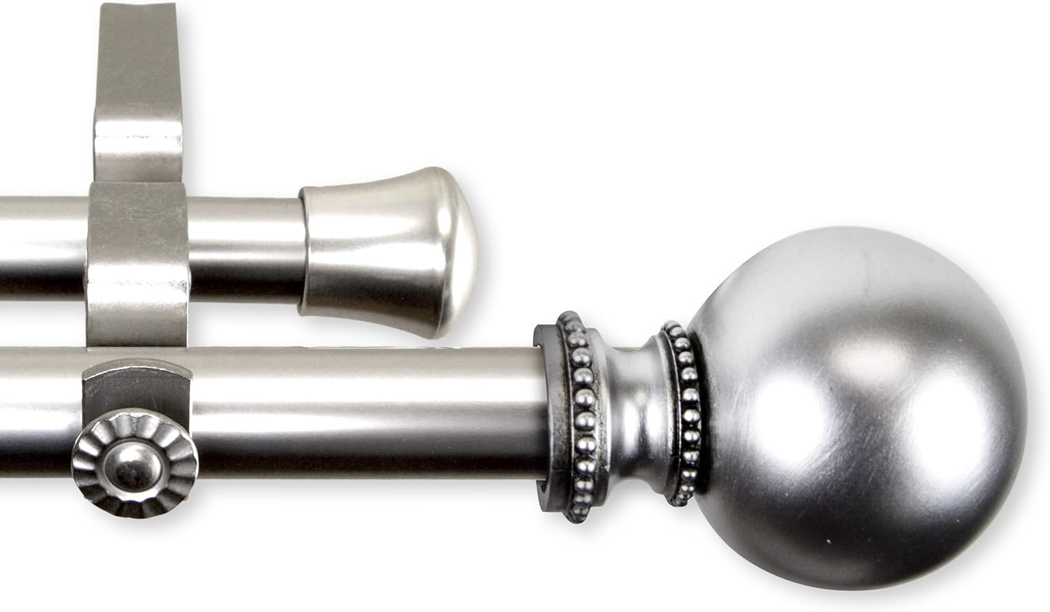 Rod Desyne 13/16" Jodi Double Curtain Rod, 48-84 inch, Satin Nickel