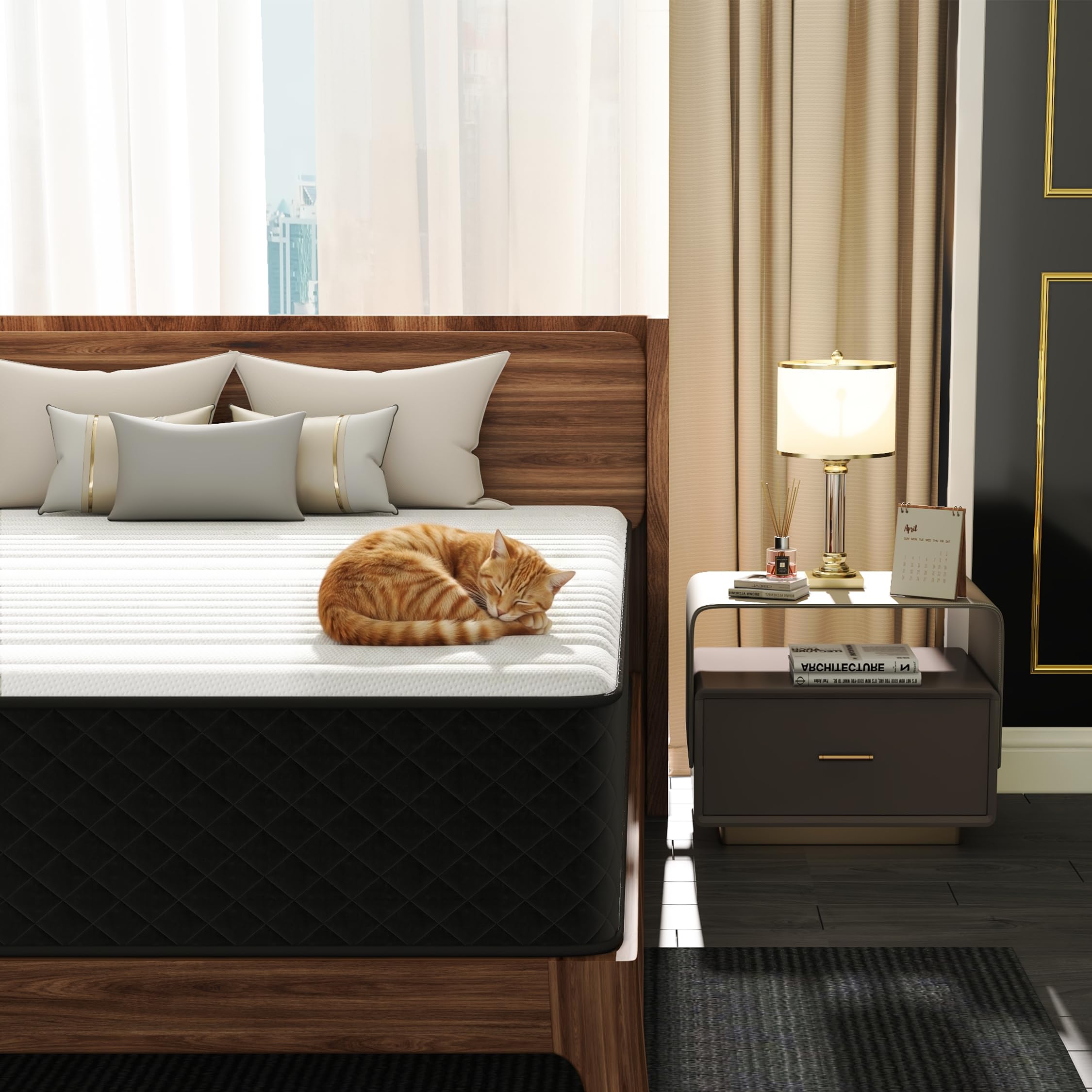 PurrJoys Matratze 160x200 H3 & H4 mit Oeko-TEX Zertifiziert, Höhe 25 cm 7 Zonen Taschenfederkernmatratze mit Memory Foam, Federkernmatratze mit weicher Oberfläche für Erwachsene