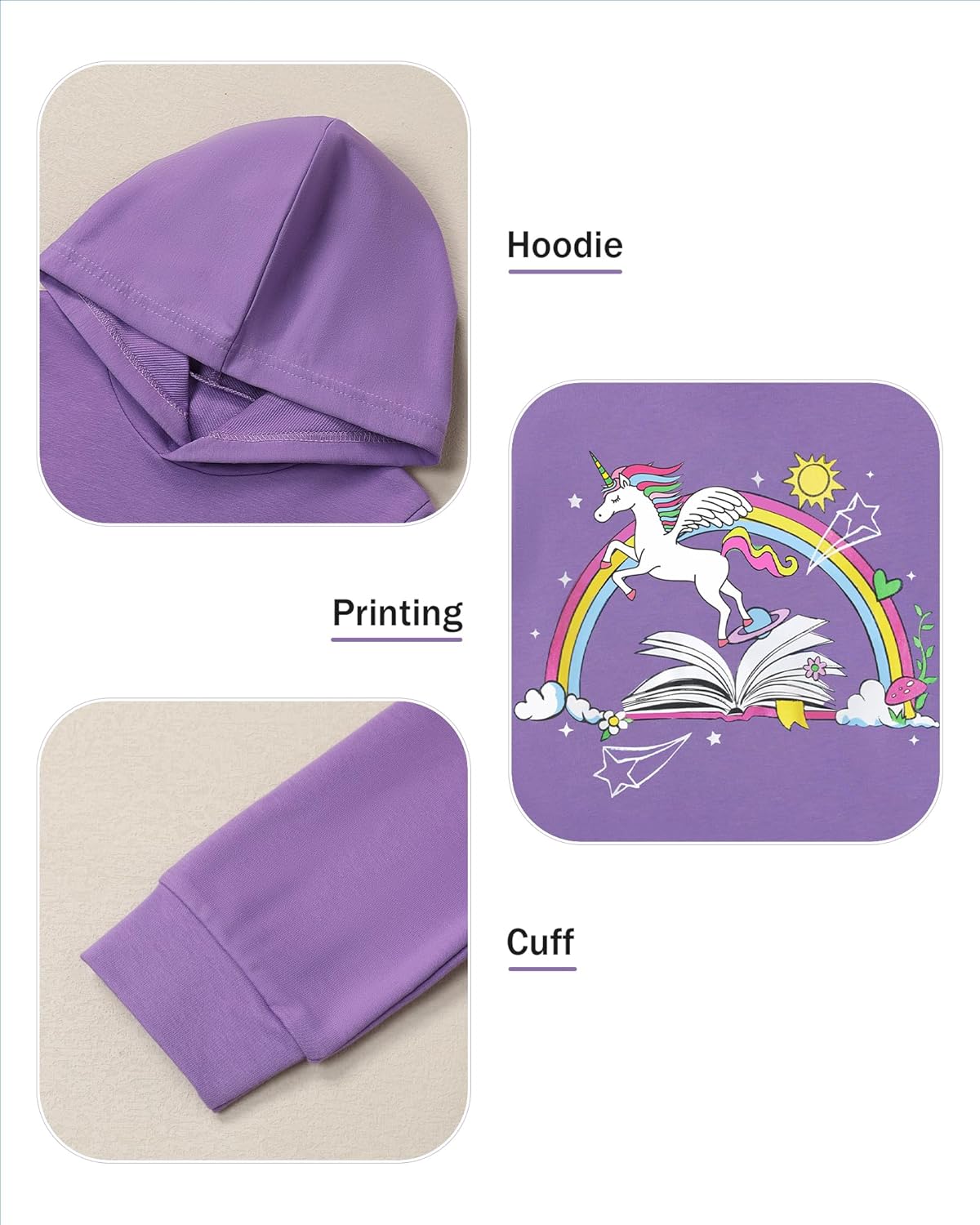 Coco&RARA Toddler Girls Clothes Baby Hoodie Sweatshirt Flower Sweatpants Outfits 2pcs Fall Winter Tracksuit Set 18M-6T - Image 2