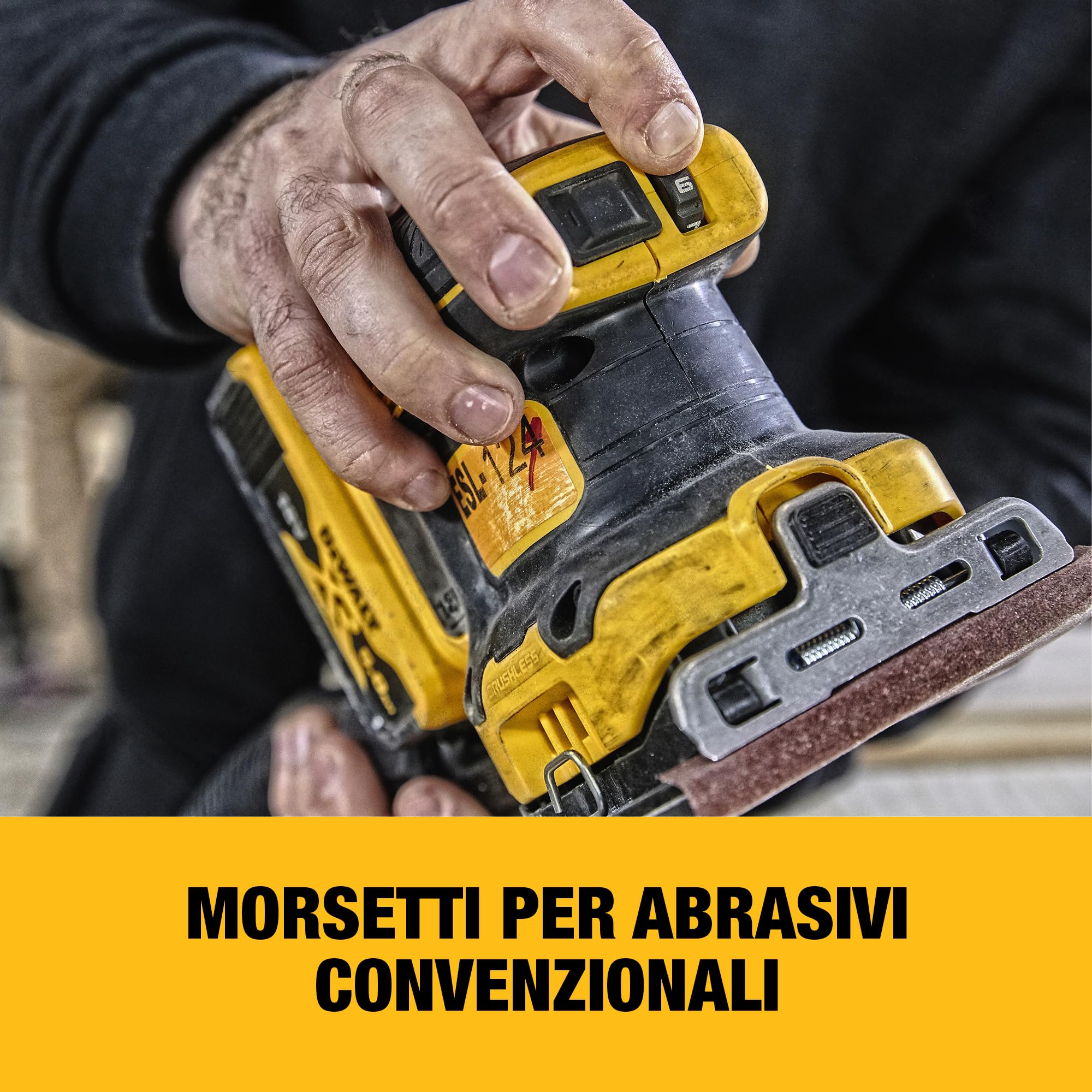 DEWALT Levigatrice orbitale1/4 XR 18V Motore Brushless - Solo corpo macchina e TSTAK, DCW200NT-X