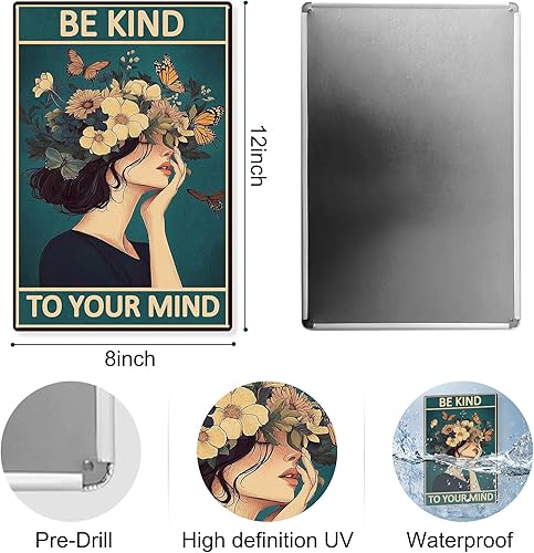 Miniatura 2 de Decoración de dormitorio para mujer, decoración bohemia y elegante, decoración estética de oficina, regalos bohemios para mujer, letrero de metal