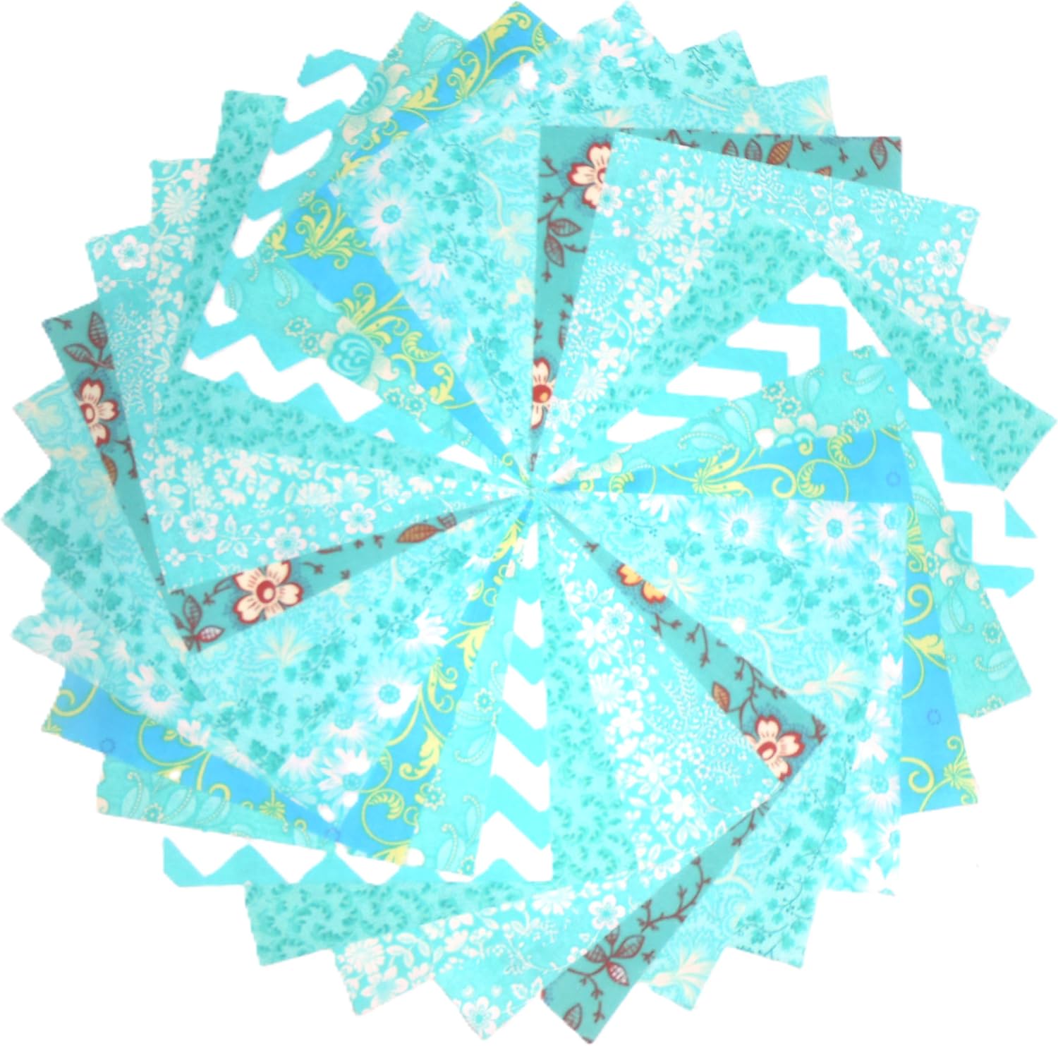 MDG 10 10X10 INCH Layer Cake World of Aqua Charm Pack-10 Different Patterns/Colors-1 of Each
