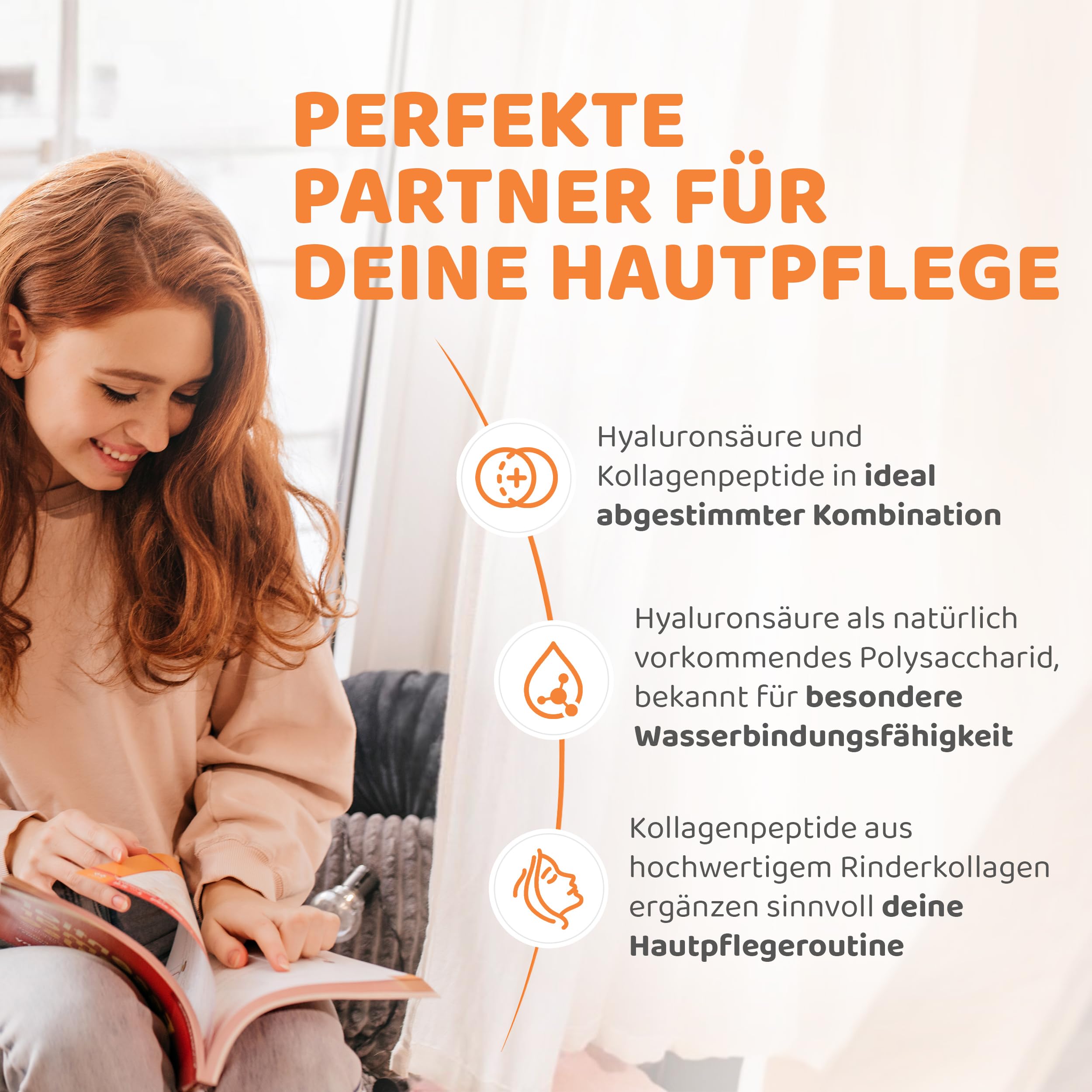 Hyaluron Kollagen Kapseln - hochdosierte 200 mg Hyaluronsäure + 800 mg Kollagen pro Tag (120 Kapseln) – bioaktive Collagen Peptide – Collagen Kapseln ohne Zusätze, laborgeprüft, glutenfrei – vitaworld