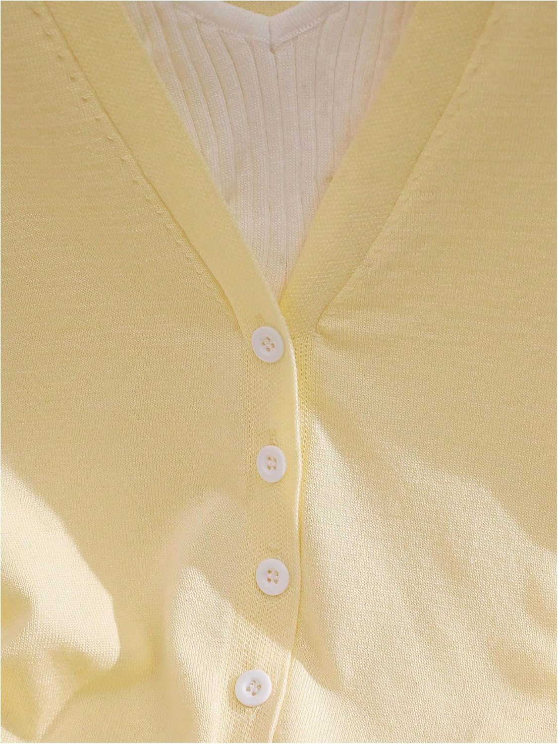 Verdusa Women's Button Up Lightweight Sweaters 2 in 1 Basic Tops Long Sleeve Knit Pullovers - Image 5