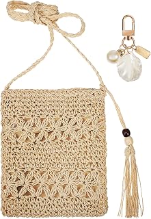 Straw Crossbody Bag Straw Clutch Handbag Summer Beach Straw Purse for Women Shoulder Bag Summer Purse Woven Beach Bags