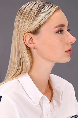 Miniatura 2 de Pendientes de aro 14K oro clásico amarillo pulido brillante, tubo de 0.07 pulgadas