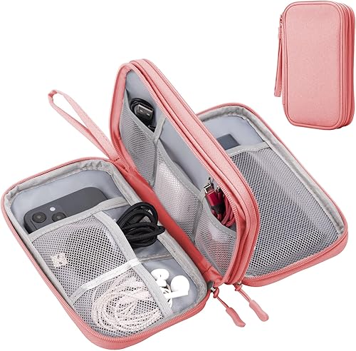 Miniatura 15 de Esenciales de viaje Organizador electrónico de cables Bolsa para accesorios Funda de transporte portátil Impermeable de doble capa Bolsa de