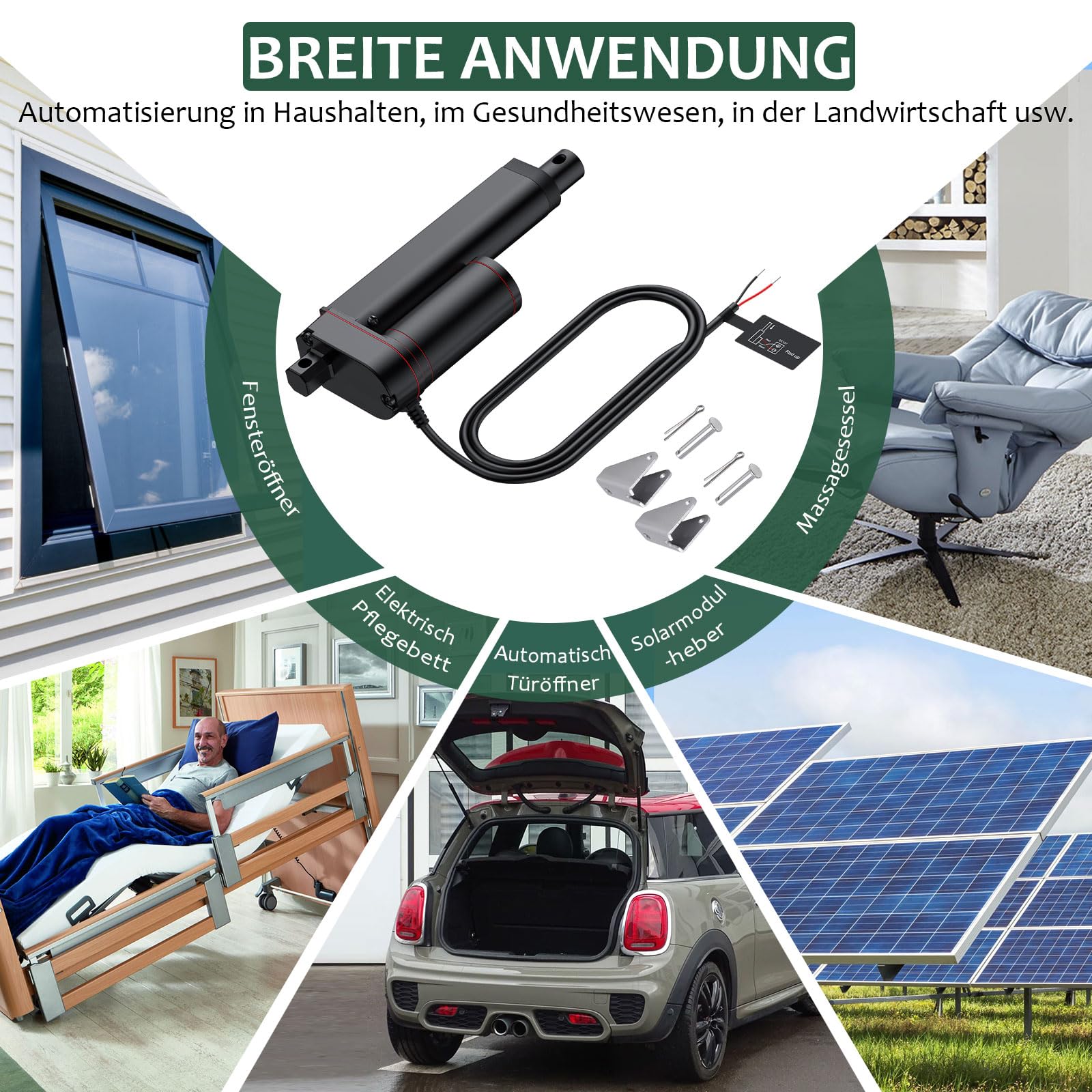 JiGiU Linearantrieb 100mm 750N 160LBS DC 12V IP65 Wasserdicht Linearmotor Elektrischer Türöffner