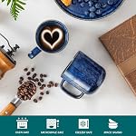 vancasso STARRY Coffee Mug Sets, 12 OZ Ceramic Coffee Mug with Handle for Coffee Tea Cocoa Milk Coffee Cups Set of 6, Blue
