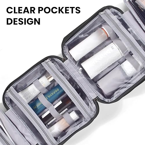 Miniatura 5 de JOMOLA Neceser colgante para hombres y mujeres, bolsa de maquillaje de viaje resistente al agua, bolsa organizadora de artículos de tocador de viaje