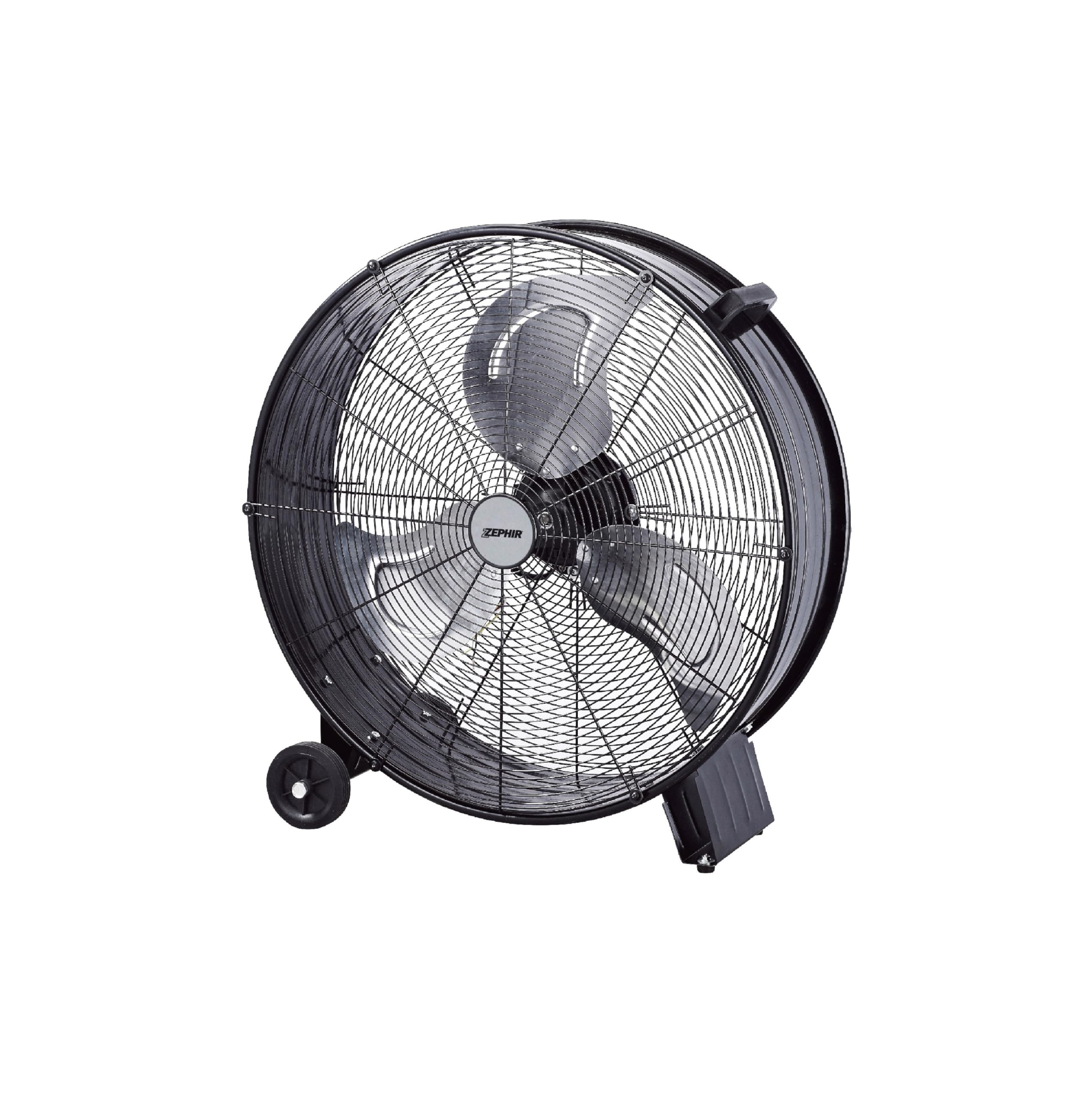ZDM60CM Ventilatore Industriale da Terra Zephir Professionale con Ruote Struttura Interamente in Metallo Superpotente Pala 60 cm Gabbia 3 velocità selezionabili Motore da 180W, Nero