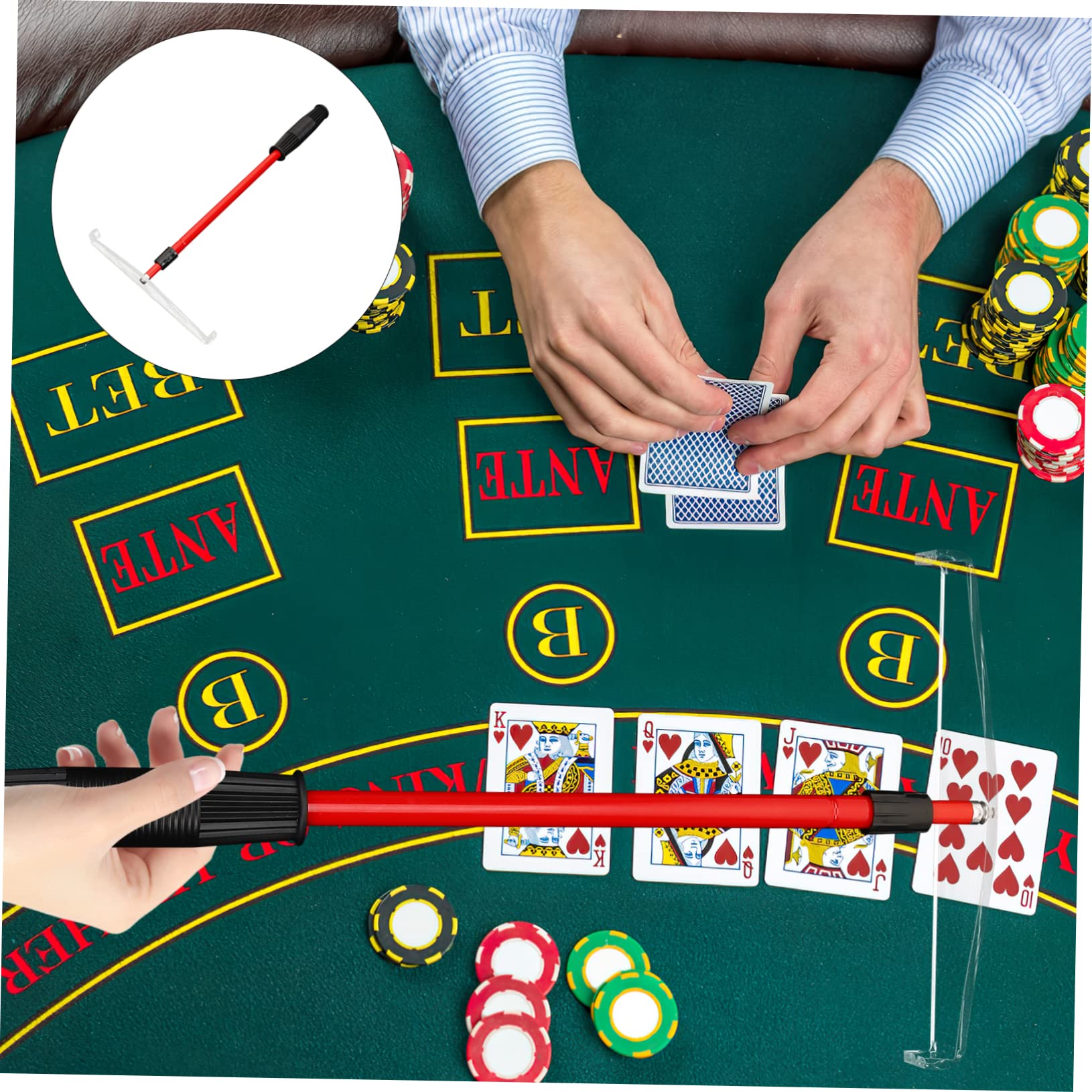 ibasenice Poker Chip Collector Rod Telescopic Pole for Chips Collecting Easy to Use