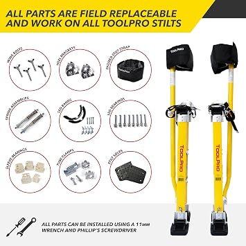 ToolPro Replacement Kit for Stilts - Compatible with All ToolPro Stilts, Easy On-Site Replacement & Installation (K2 Straps)