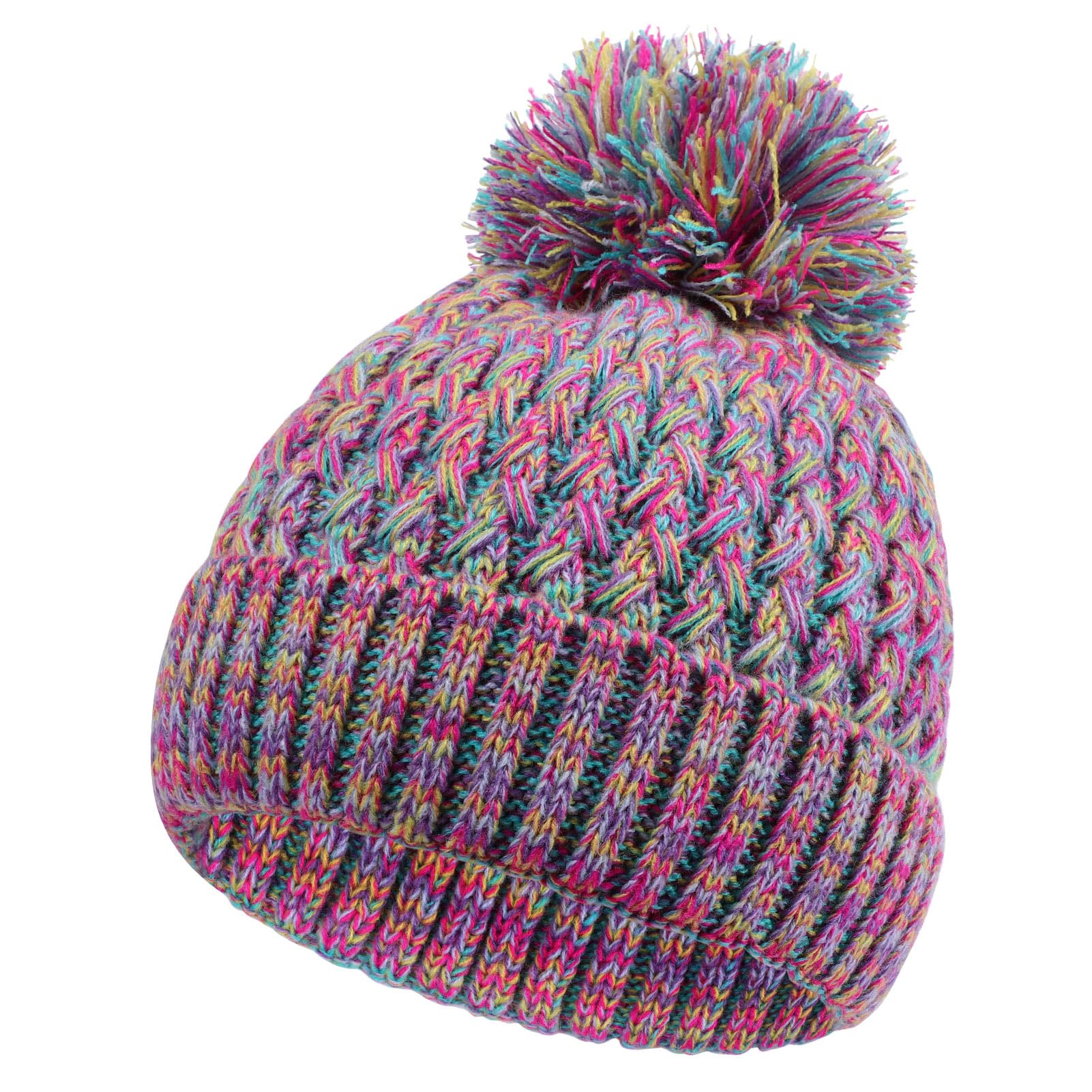 Winter Hat for Kids Children, Girls Beanie with Pom Pom, Girls Accessories Knit Beanies Cap Age 7-12