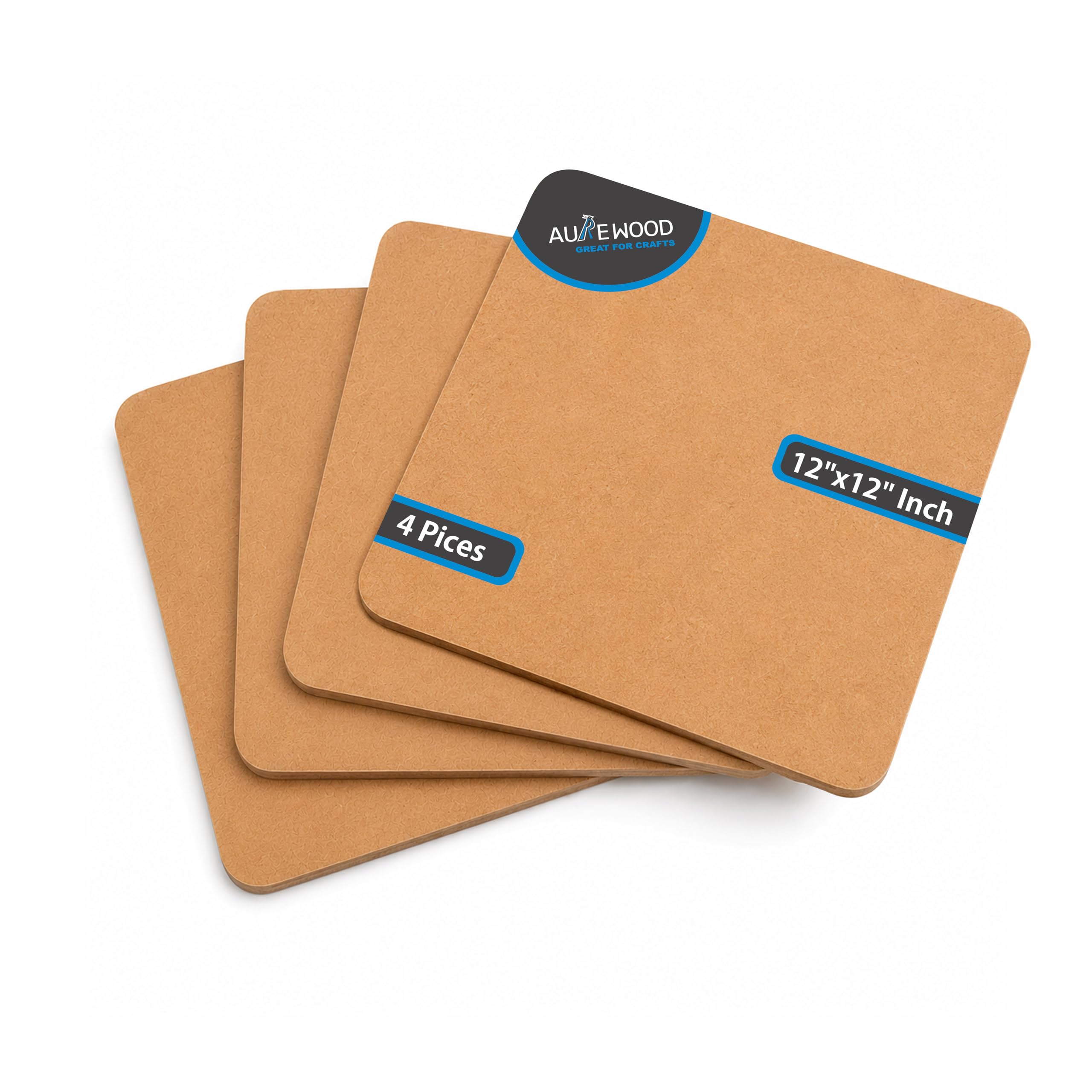 MDF Square Board 12x12 Inch (2.5mm Thick) Rounded Edge MDF Sheets for DIY Craft, Painting, Resin Art & Home Decor – Pack of 4-image-27