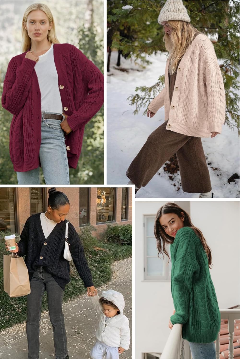 ATHMILE Womens Oversized Sweaters Cable Knit Cardigan Fall Fashion Long Sleeve Open Front Chunky Winter Coats 2025 - Image 2