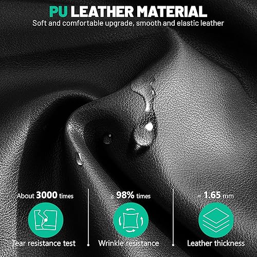 Miniatura 6 de Silla de oficina, silla de escritorio ergonómica, sillas de oficina de cuero ejecutivo con soporte lumbar, reposacabezas y reposabrazos ajustables,