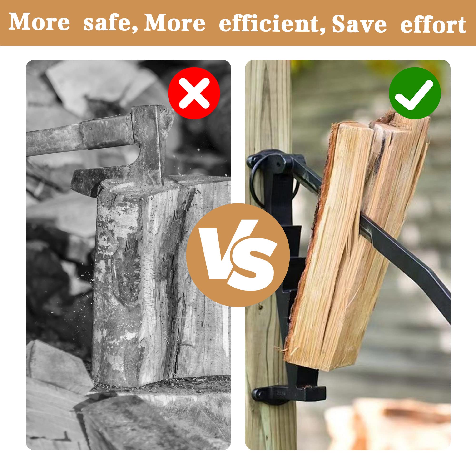 aleawol Legna da ardere Accendibile Splitter a Parete Leva Manuale, Portatile Accensione Maker Per Camini Campeggio Pizza Forni Saune BBQ Griglie