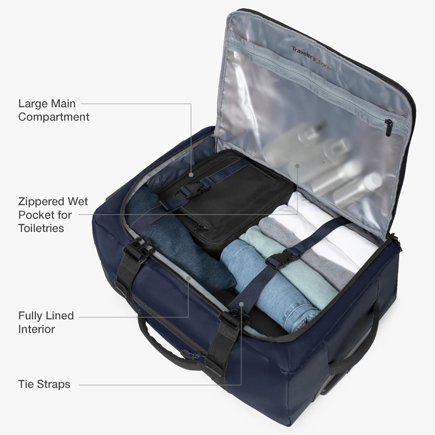 Traveler's Choice Softside Upright Wheeled Duffel Bag