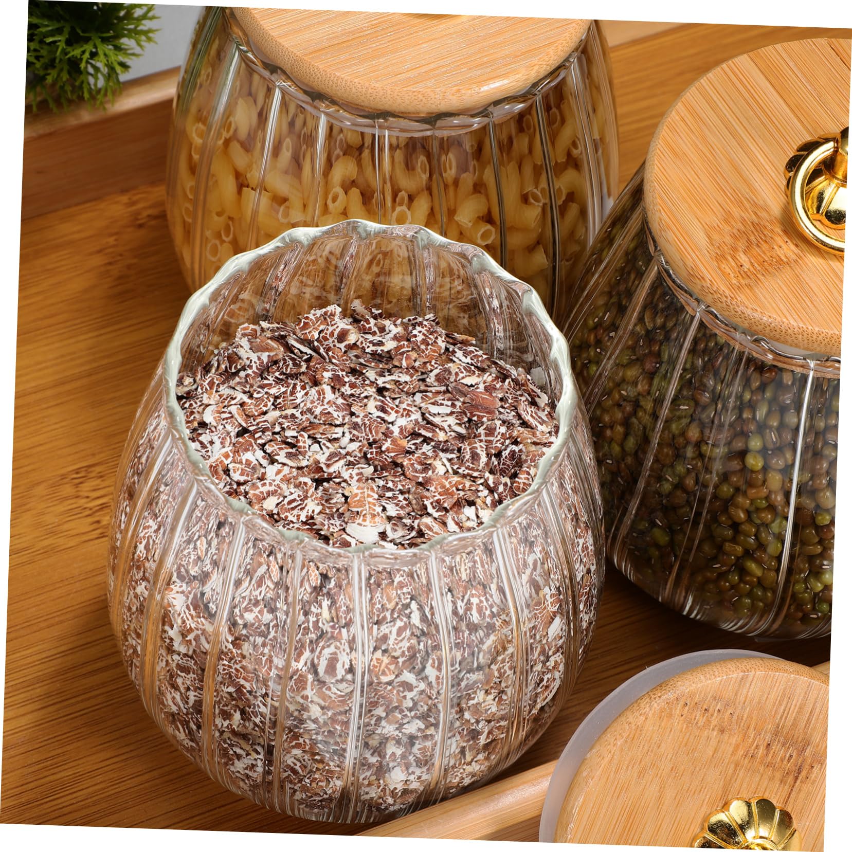 Alipis 4piezas Botes De Vidrio Con Tapa Hermética Diseño De Perfectos Para Cocina y Almacenamiento