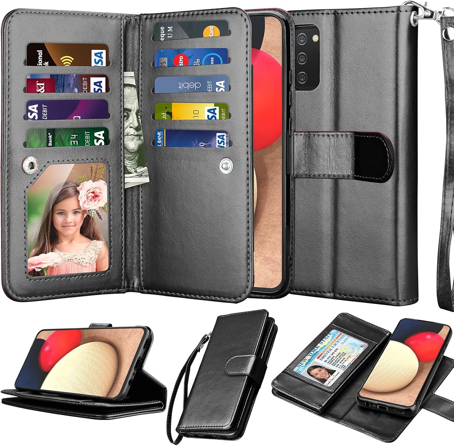 Amazon.com: NJJEX Wallet Case for Samsung Galaxy A02S, for Galaxy A02S ...