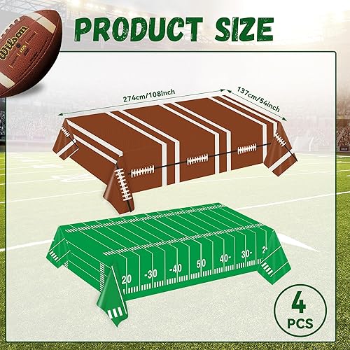 Miniatura 2 de 4 manteles de fiesta de fútbol, desechables, para fiesta de cumpleaños, de plástico, para deportes, para el día del juego, baby shower, día del