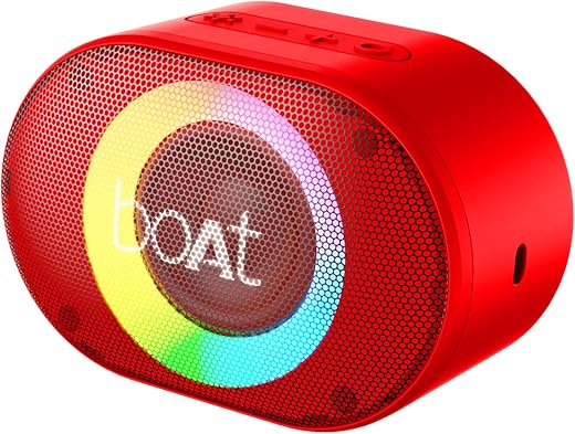 boAt Stone 250 Portable Wireless Speaker with 5W RMS Immersive Audio, RGB LEDs, Up to 8HRS Playtime, IPX7 Water Resistance, Multi-Compatibility…