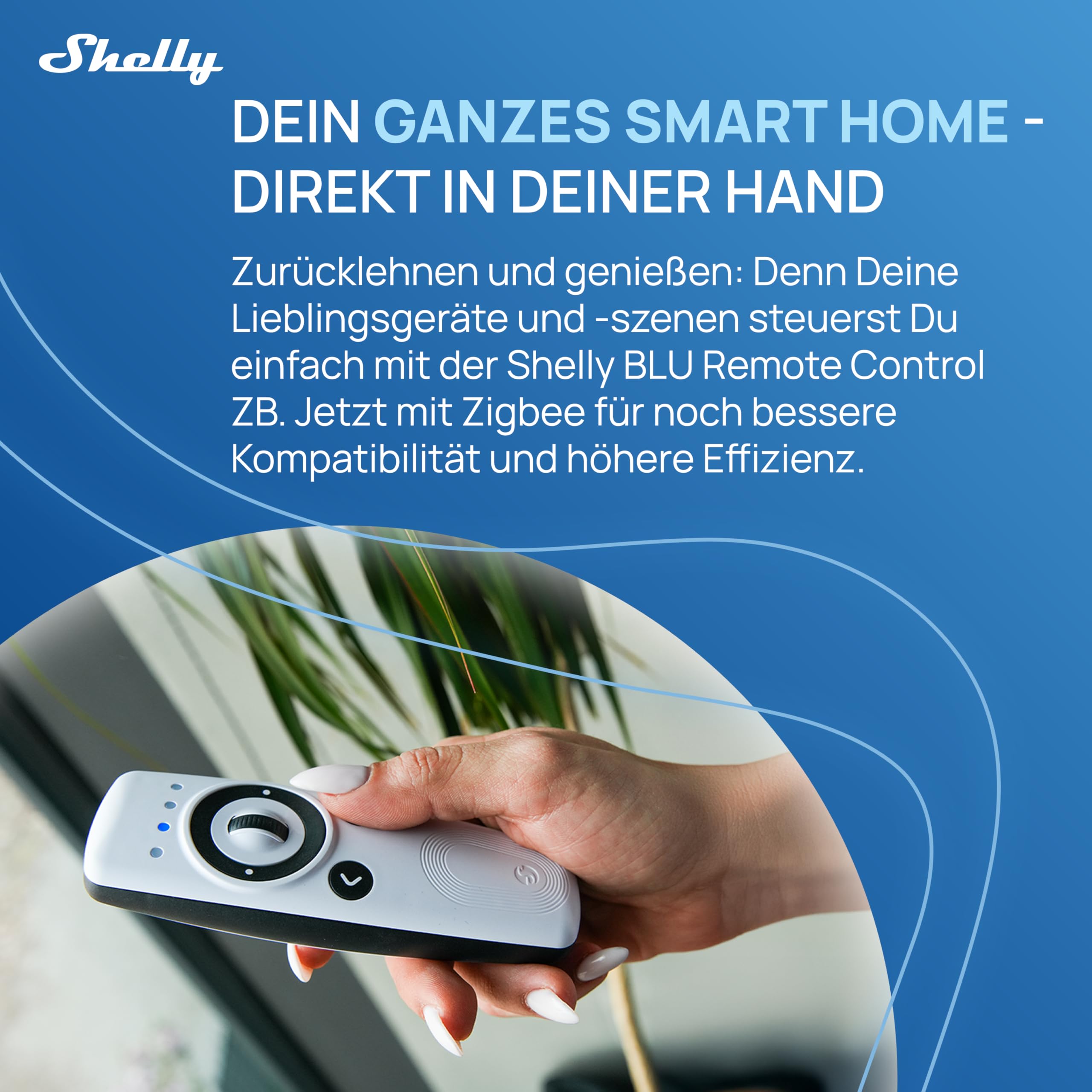 Shelly BLU Remote Control ZB Weiß - Smarte Zigbee & Bluetooth Fernbedienung für Shelly Geräte, Präzises Scrollrad, Find-Me-Funktion, Mehrkanalsteuerung, Einfache Kopplung, Viele Aktionsmodi