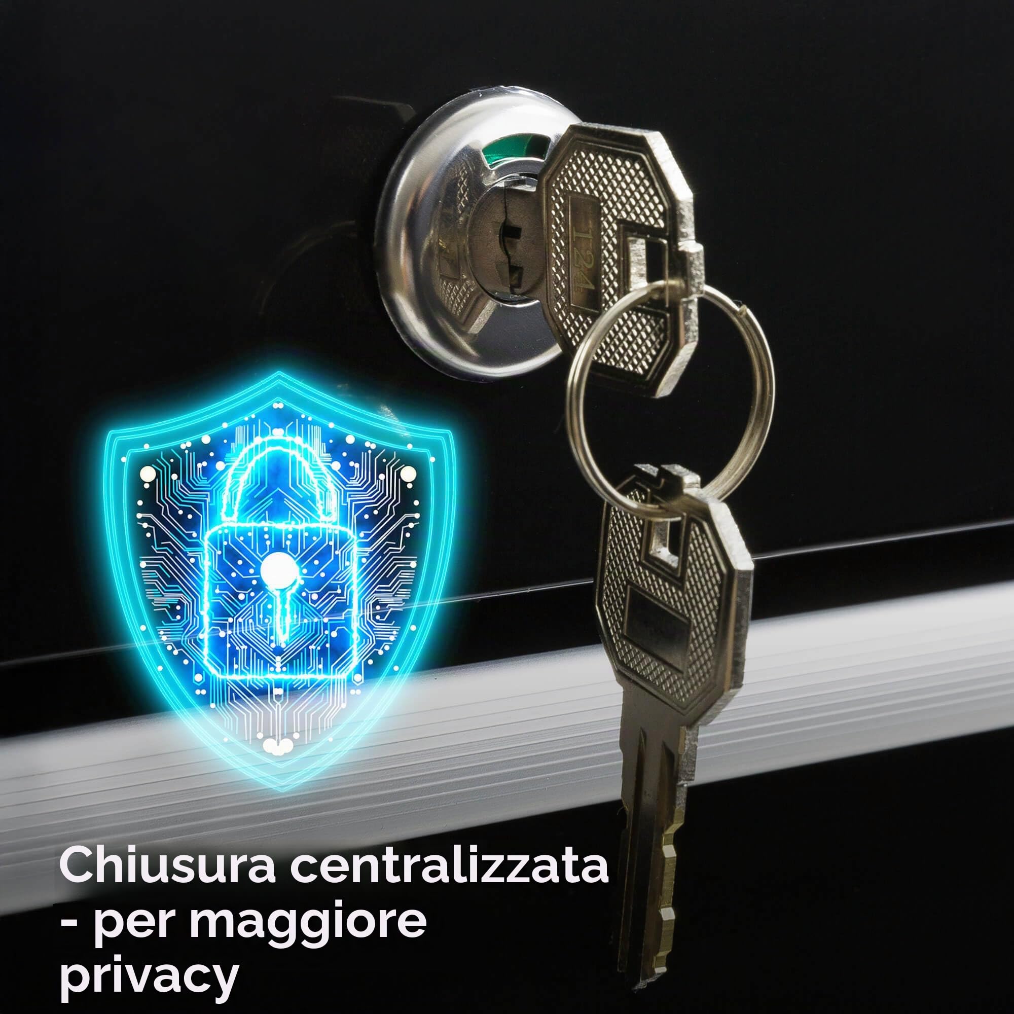 AREBOS carrello da officina con 7 scomparti | centrale chiudibile a chiave | rivestimento antiscivolo | ruote con Freno di stazionamento | massiccia metallo | Nero