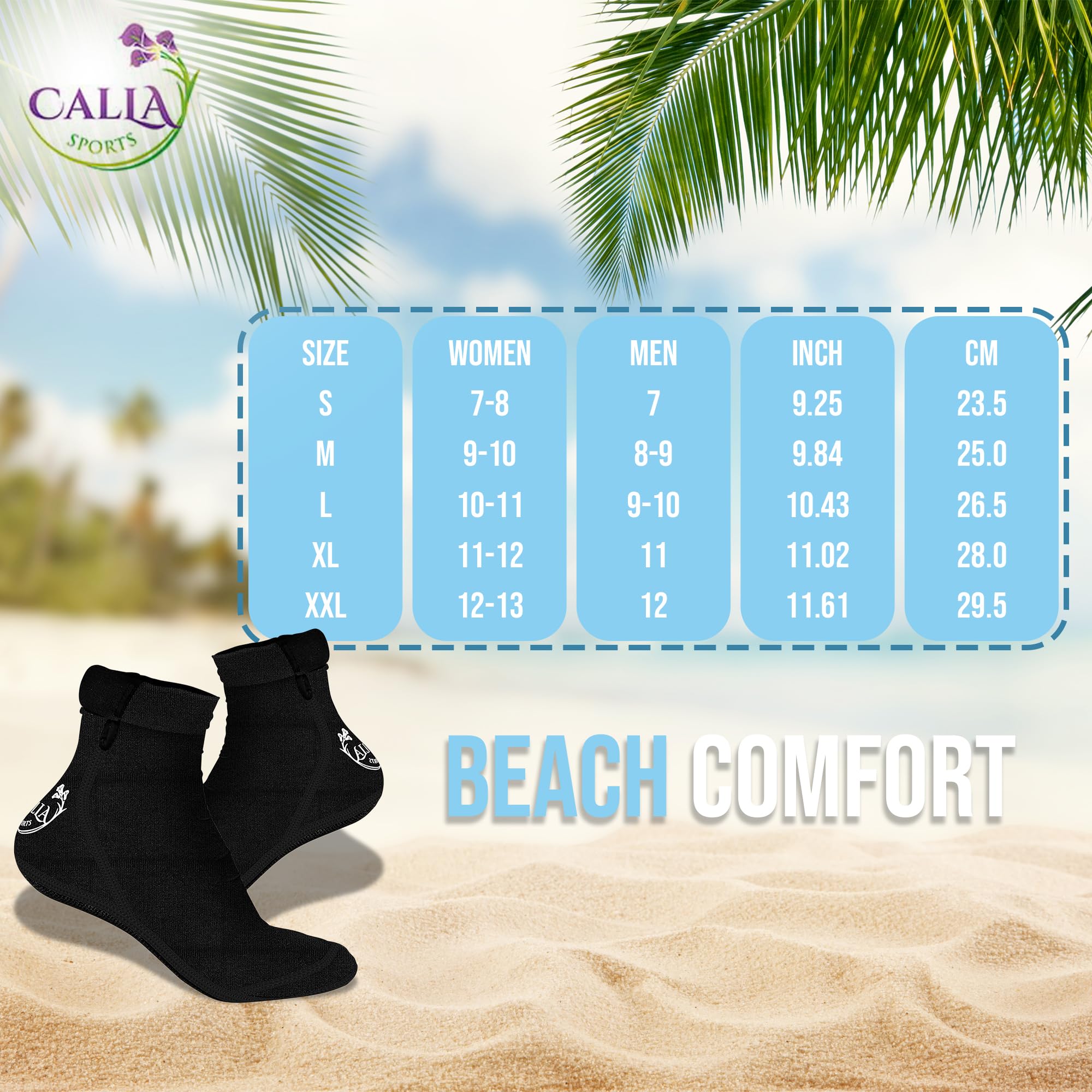 Calcetines de playa de neopreno, calcetines de agua y arena para hombres y mujeres