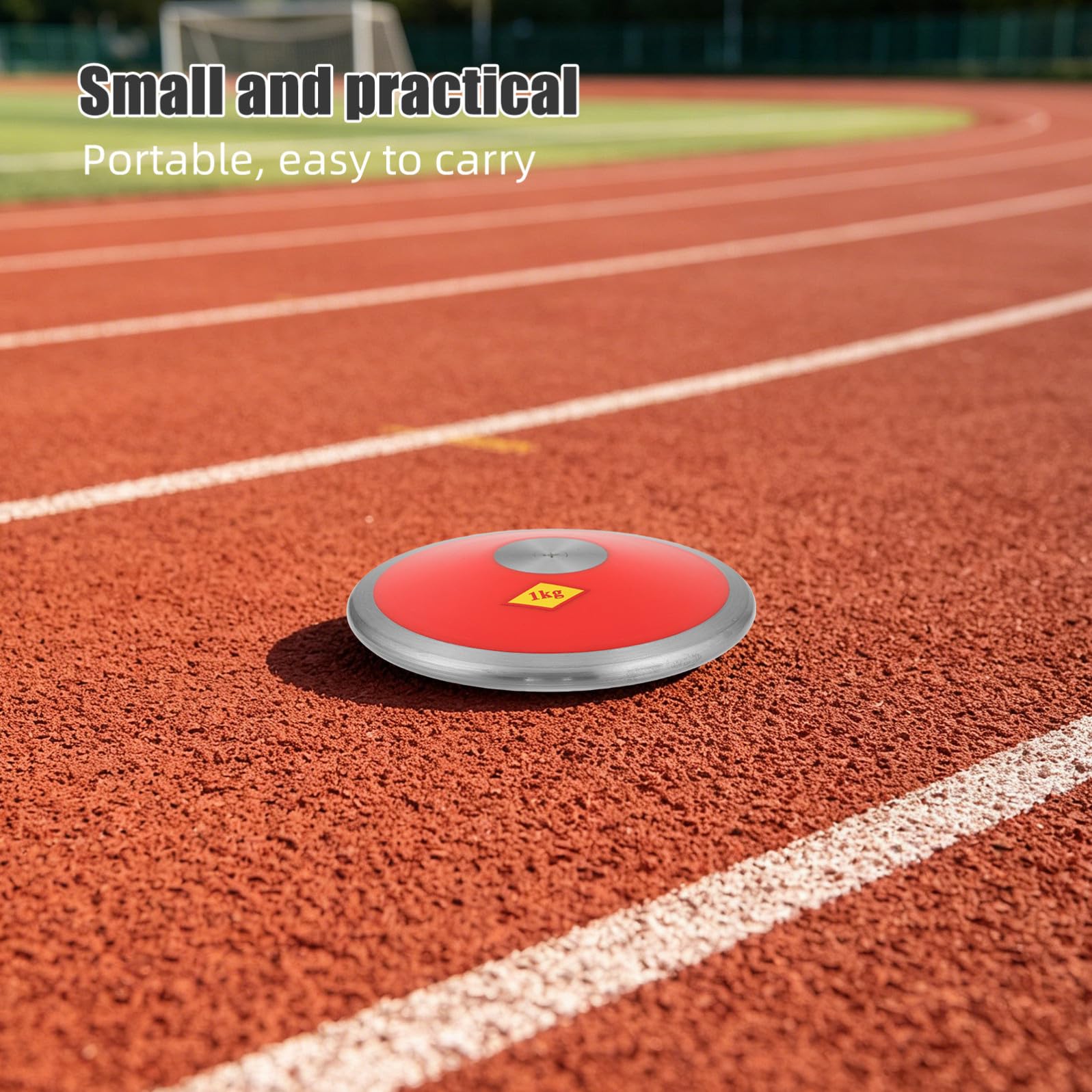 Beavorty Disco de Atletismo de Entrenamiento 1kg Acero y Nylon Rojo | Textura de Agarre Mejorada, Distribución Uniforme del Peso, para Gimnasio y Pista