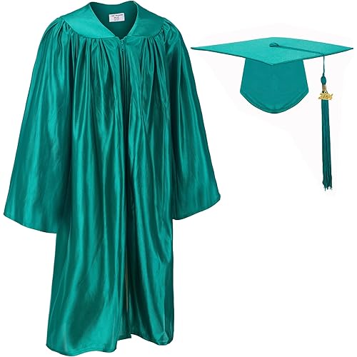 Unisex Shiny Graduation Gown Cap Tassel Set 2024 for Preschool and Kindergarten