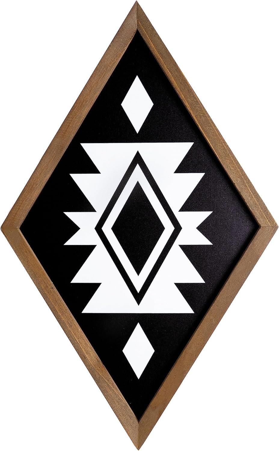 Aztec Wall Decor, 28 x 17.6 Inch Large Wooden Framed Western Wall Art, Native American Tribal Southwestern Boho Bathroom Bedroom Kitchen Living Room Rustic Home Decoration, Black Diamond Black 28L" x 17.6W"