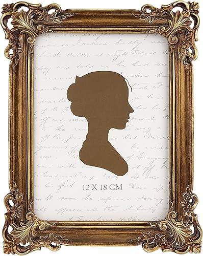Miniatura 9 de Sunlit Marco de fotos vintage de 5 x 7 pulgadas, marcos de fotos antiguos de lujo con parte frontal de cristal, pantalla de fotos, colgar en la
