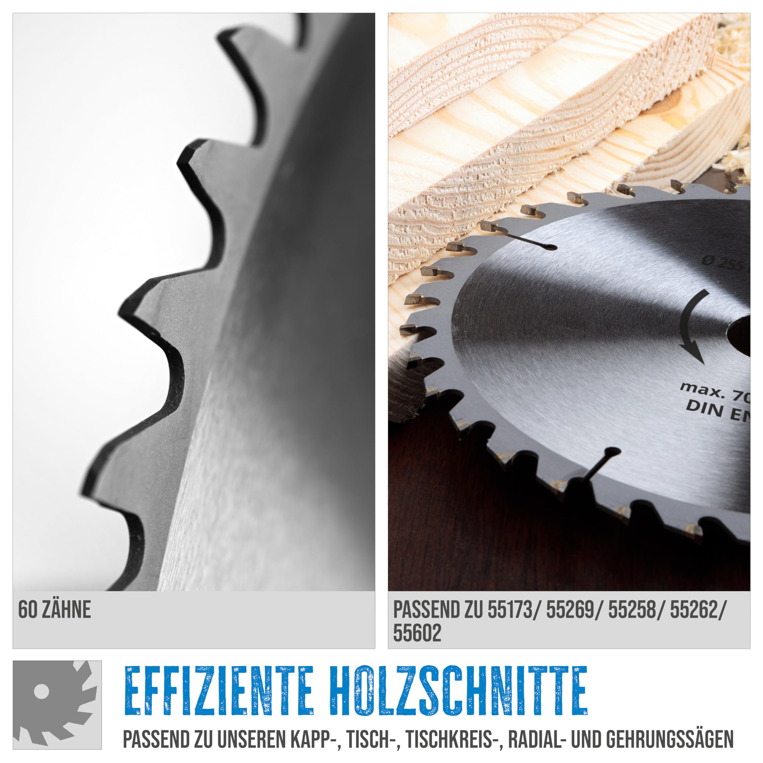 Güde GTK 2000.1 Tischkreissäge - 230 Volt, 2000 Watt, 4800 Umdrehungen pro Minute, Schnitthöhe 8,7 Zentimeter, 2 Stück Hartmetall-Sägeblätter 25 Zentimeter, Tisch 63 mal 54 Zentimeter, Absauganschluss