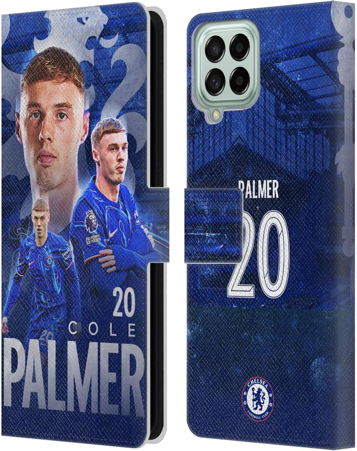 Head Case Designs Officially Licensed Chelsea Football Club Cole Palmer 2024/25 First Team Leather Flip Case Compatible with Samsung Galaxy M53 (2022)