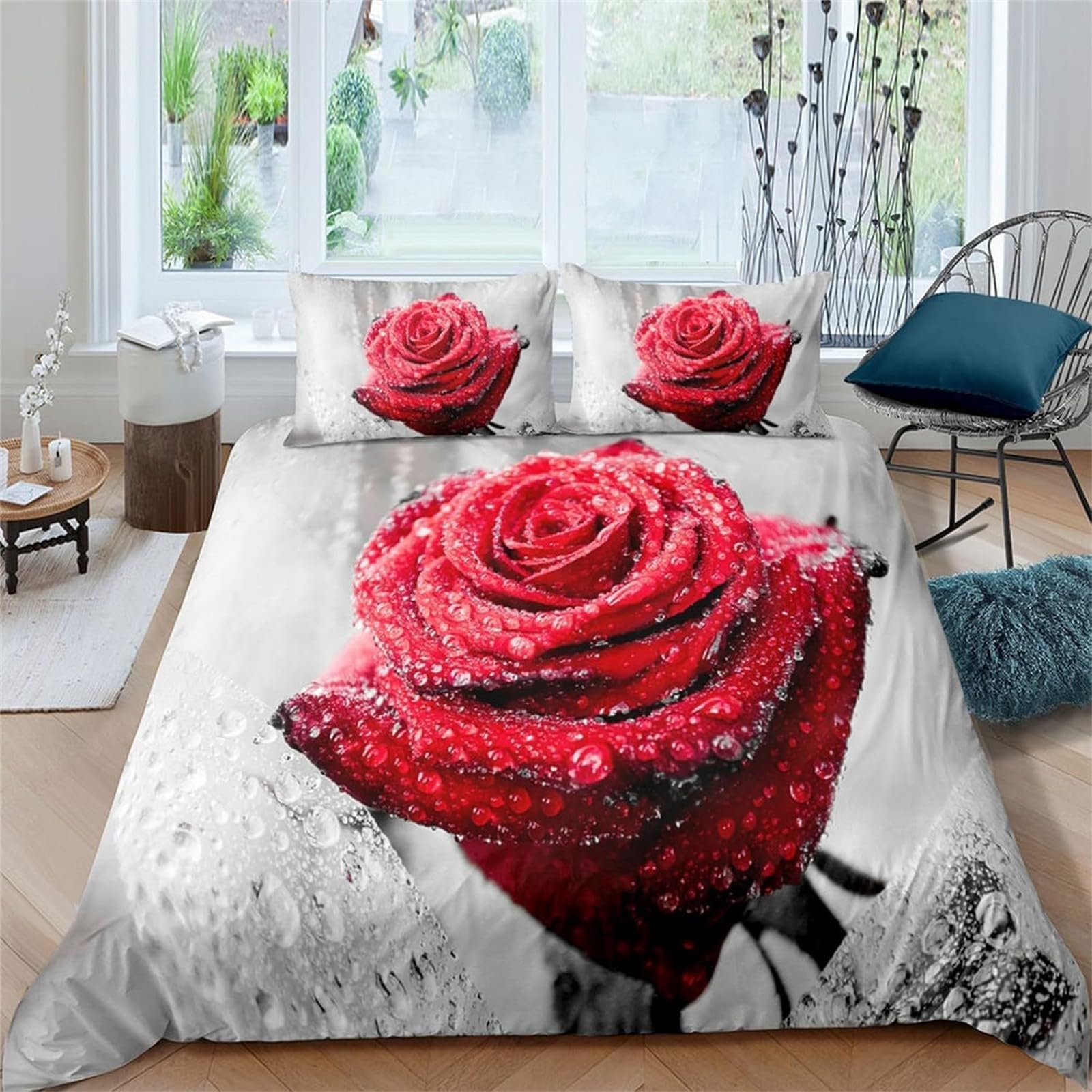 Housse de couette 220x240 rose pour une chambre parentale douce et cosy