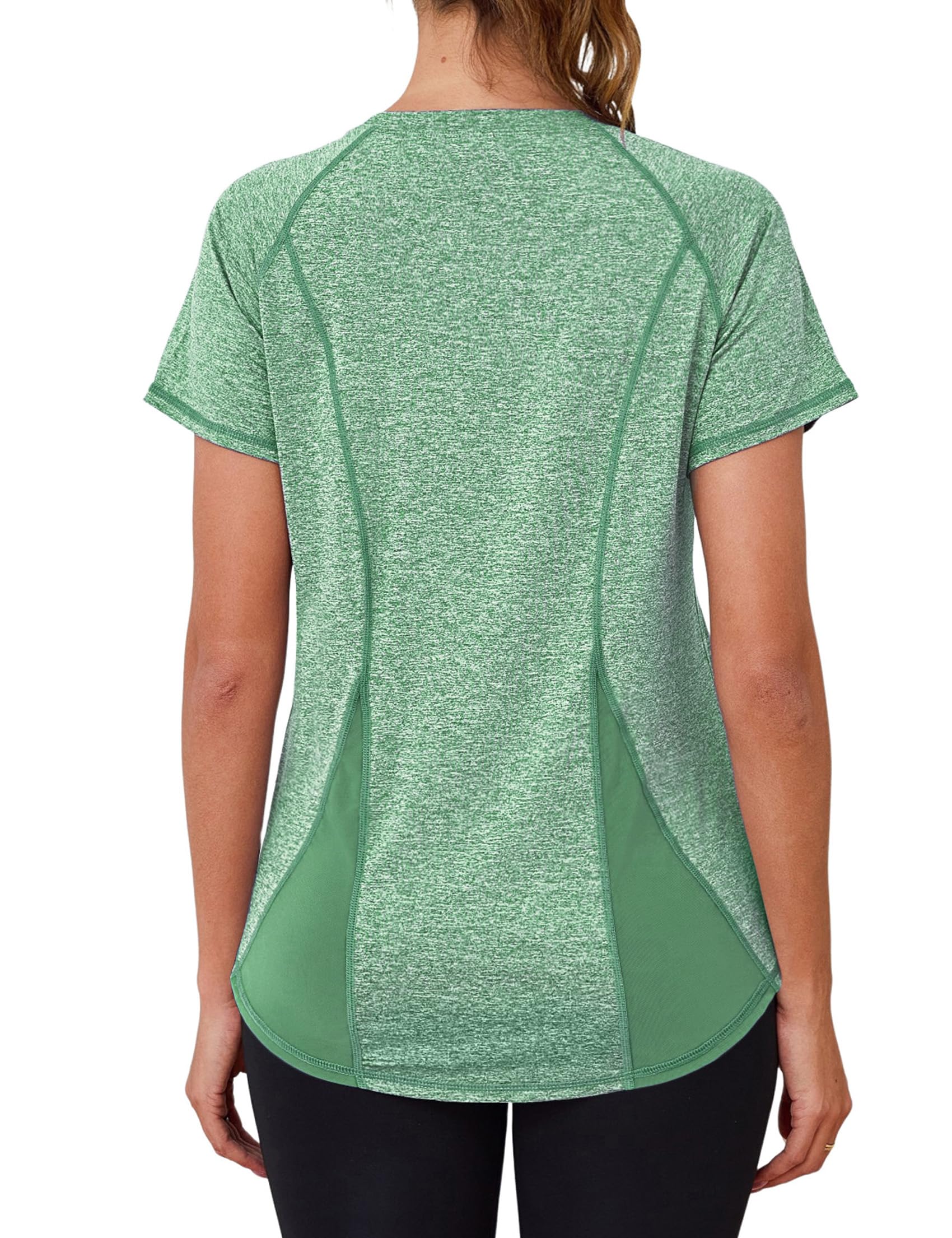 Terecey Sport Tshirt Damen, Sportshirt Kurzarmshirt WorkoutTops Funktionsshirt Atmungsaktiv Laufshirt Fitness für Lässig Laufen Yoga Gym