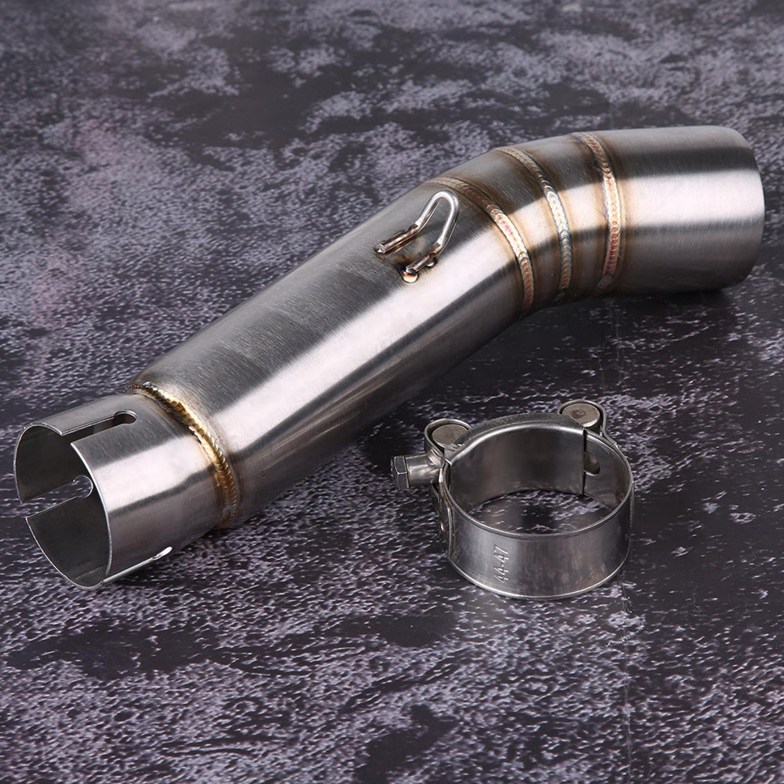 KIMISS pot d'échappement moto tube echappement link tuyau échappements slip on moto middle connect pot pour CBR500R CB500X CBR500 CB500F 2013-2015