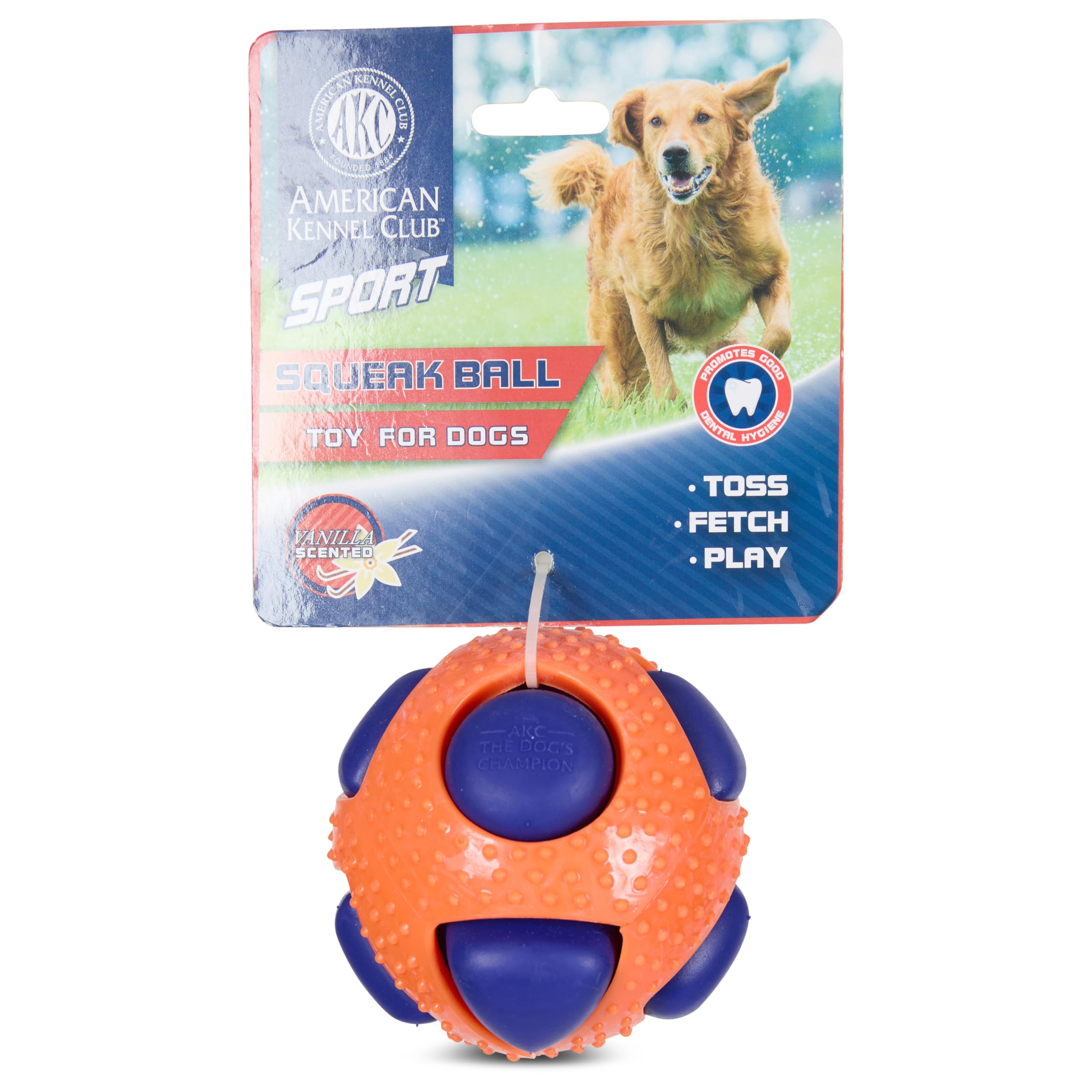 AMERICAN KENNEL CLUB AKC Sport TPR Squeeze Balls for Dogs Durable Vanilla-Scented Dog Toys for Toss Fetch and