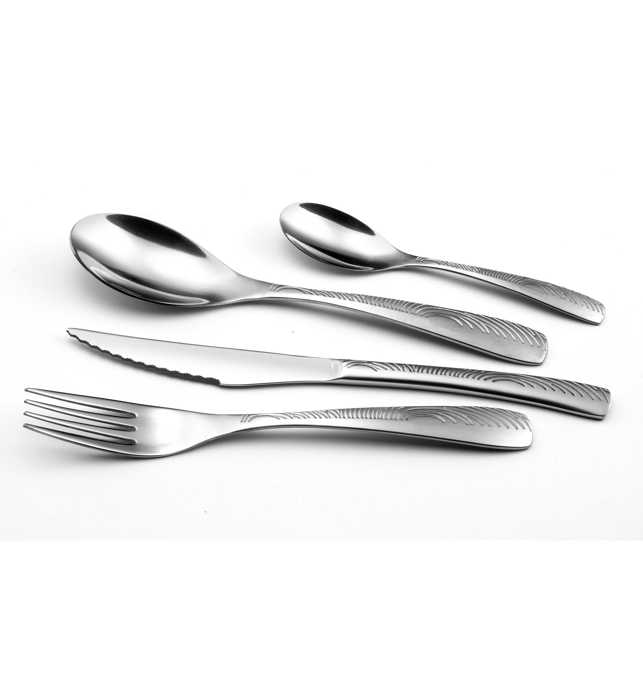 AMEFA Empreinte Ménagère 24 couverts acier inox 18/0 Pour 6 personnes, Inox
