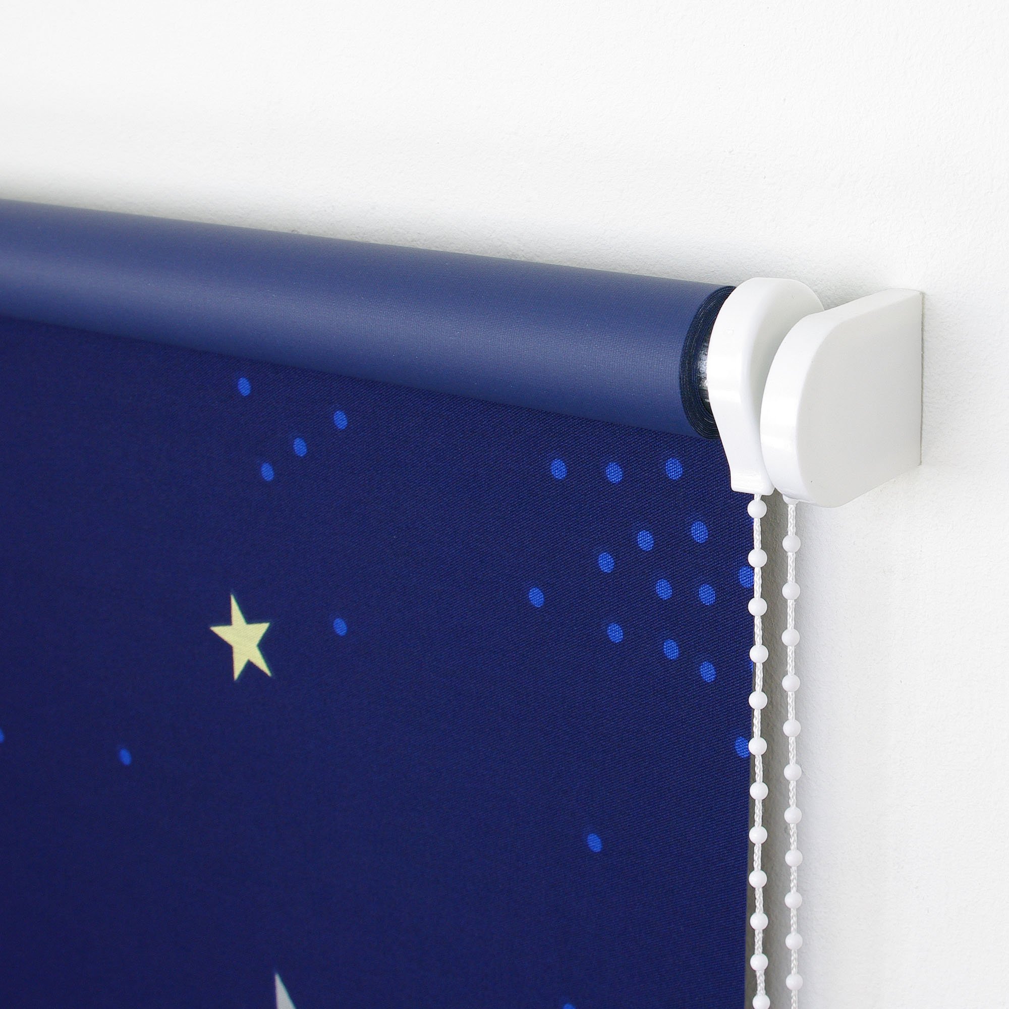 Liedeco® Rollo, Fenster Rollo, Kettenzug-Rollo / 112 x 180 cm (Breite x Höhe), Sternenhimmel/Stoff mit Dekor, Verdunkelnd, Abdunkelnd, Blickdicht/Breiten 60-200 cm/Variable Montage möglich
