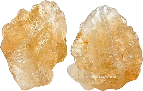 2 piezas de cristales crudos de citrino y piedras curativas, rocas naturales para rodar y hacer tú mismo, piedras y cristales crudos
