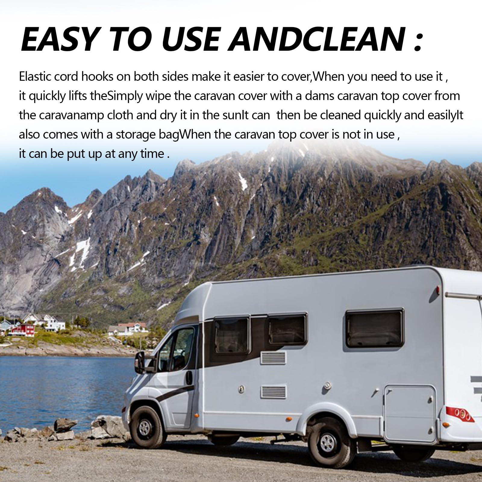 Telone Protettivo Per Roulotte e Camper - Impermeabile In Tessuto Oxford 210d 7,5x3m/24,6x9,84ft