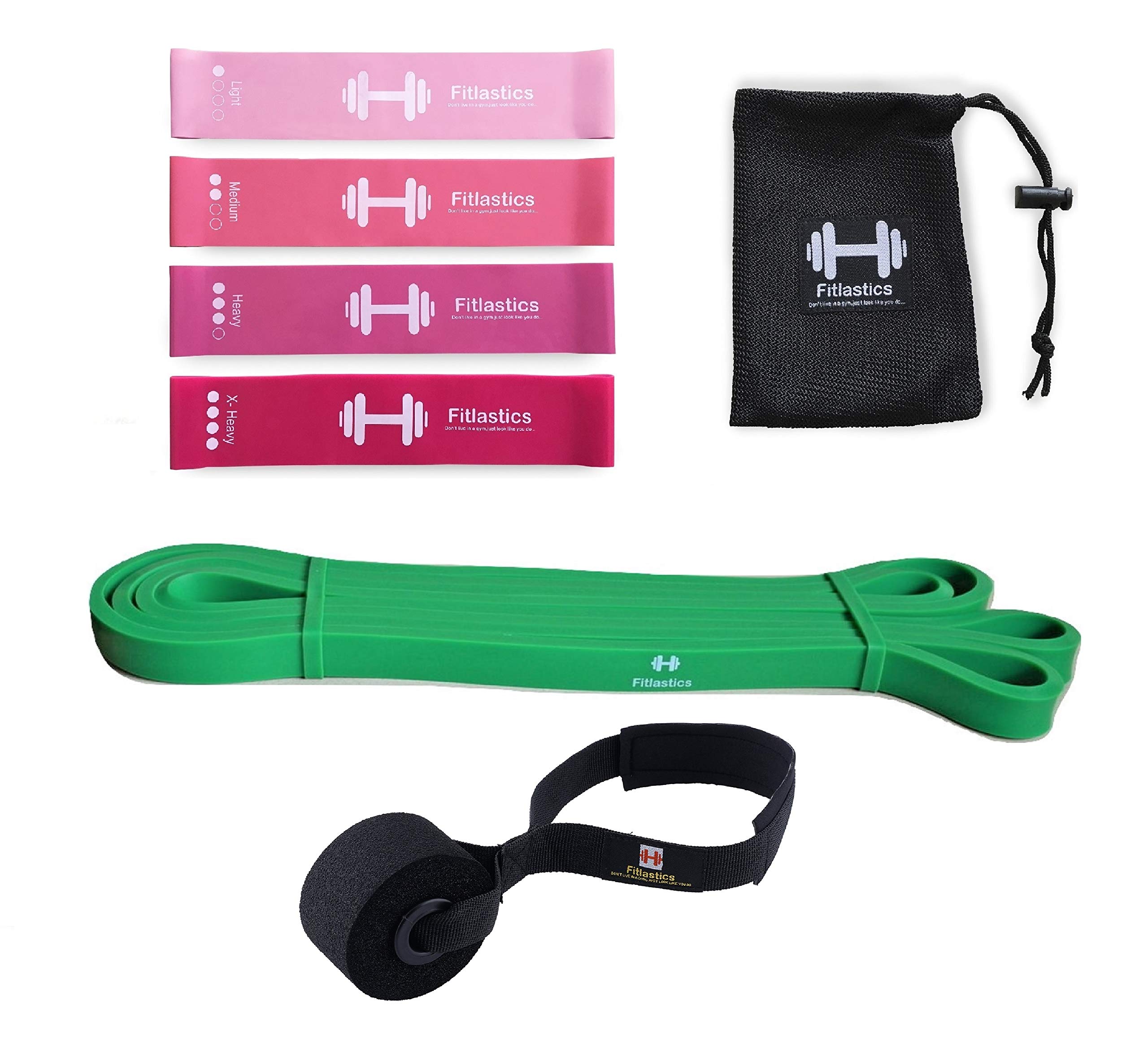 FitlasticsResistance Loop Bands Set for Squats, Stretching, Strength Training Exercises, Hips & Glutes Heavy Workouts for Men & Women