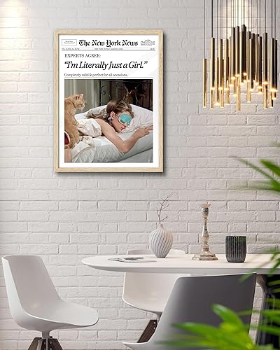 Miniatura 2 de EcoHest - Cuadro decorativo enmarcado con diseño de revista moderna Audrey Hepburn, lienzo artístico Im Literally Just a Girl de 12 x 16 pulgadas,
