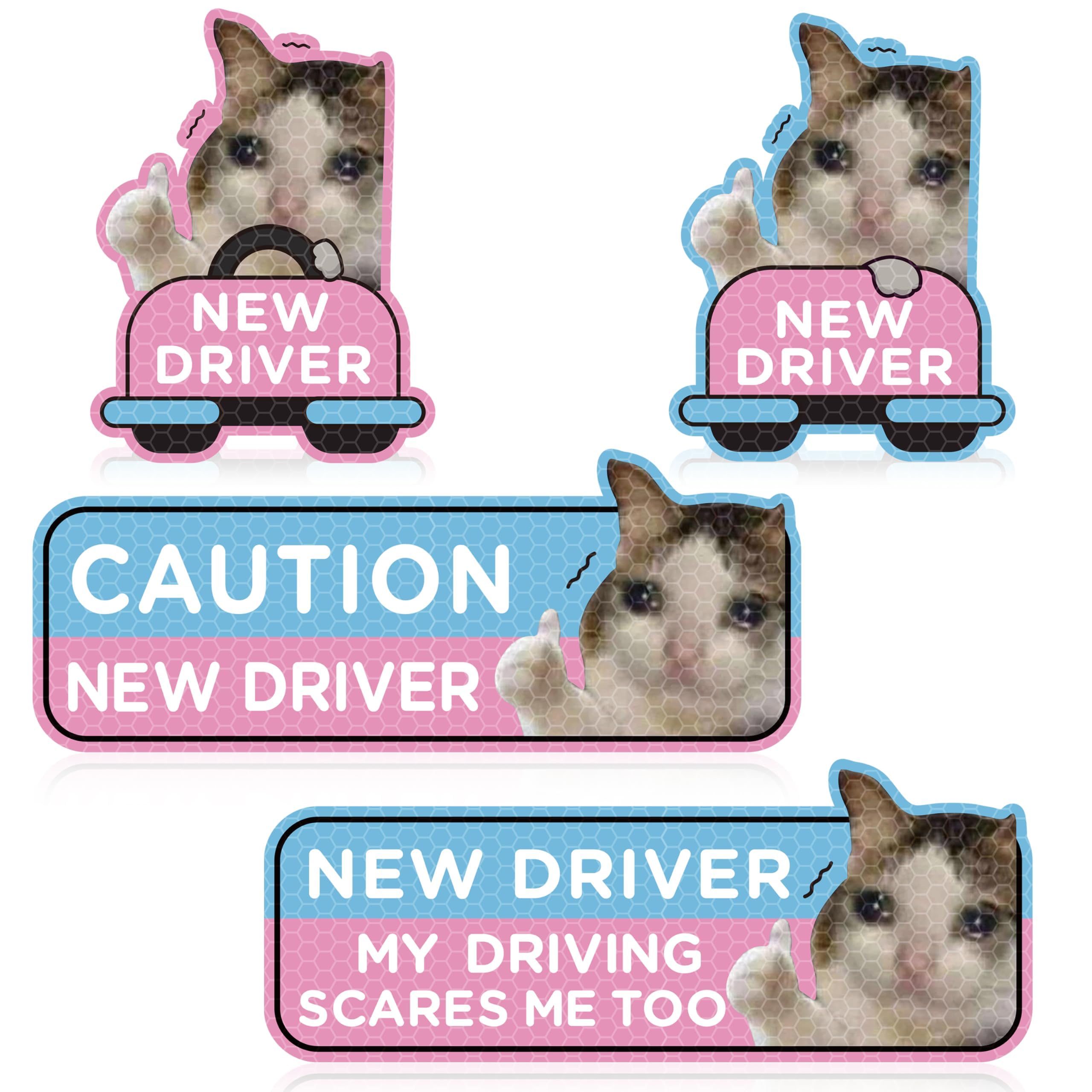 CNhoqc Student New Driver Magnet, 4Pcs Thumbs up Cat Automotive Magnets