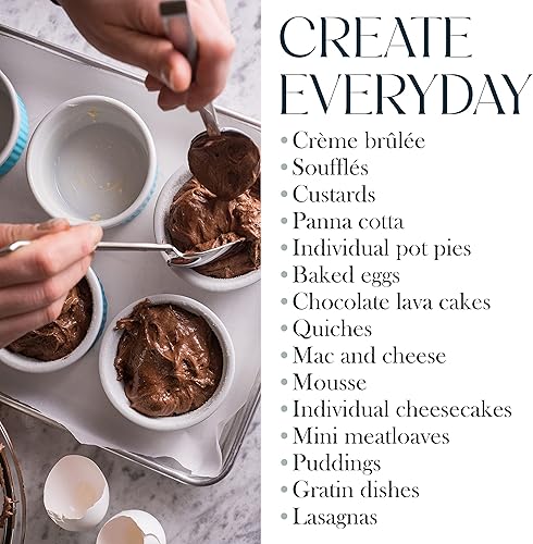 Miniatura 5 de Bellemain Mini cuencos de porcelana de 4 onzas  Ramequines, tazas para natillas, mini moldes para tartas de queso, fuente pequeña para hornear,