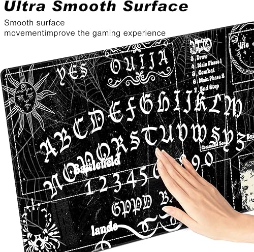 Miniatura 5 de Tapete de juego de cartas cosido para MTG Playmat, para juego de mesa de juego de cartas coleccionables con zonas y respaldo de goma antideslizante