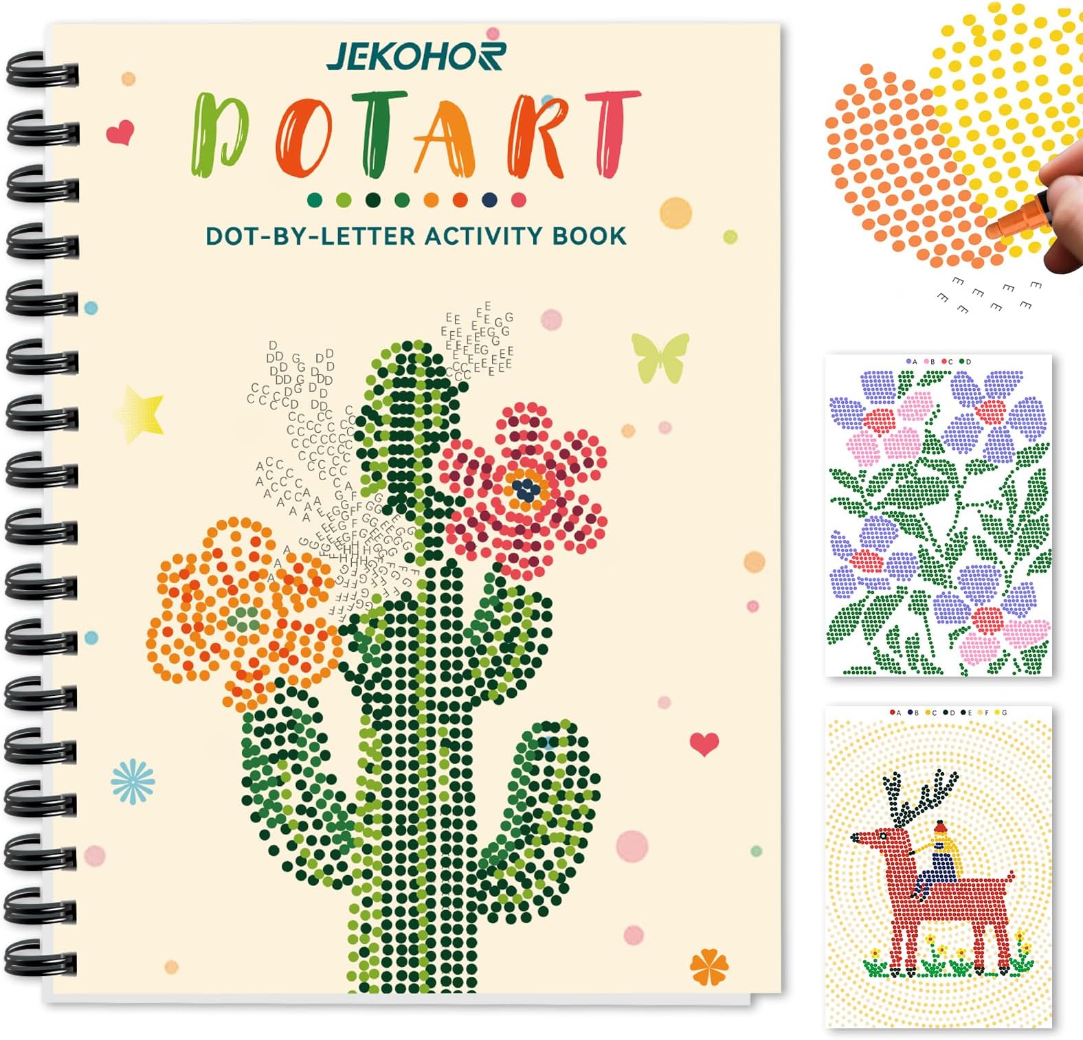 Dot Art for Adults-Coloring Book with 30 Patterns for Relaxation and Stress Relief- Dot-by-Letter-Art Meditations,Adult Coloring Books,Activity Book for Adults,Womens,Teens(Not Including Marker)